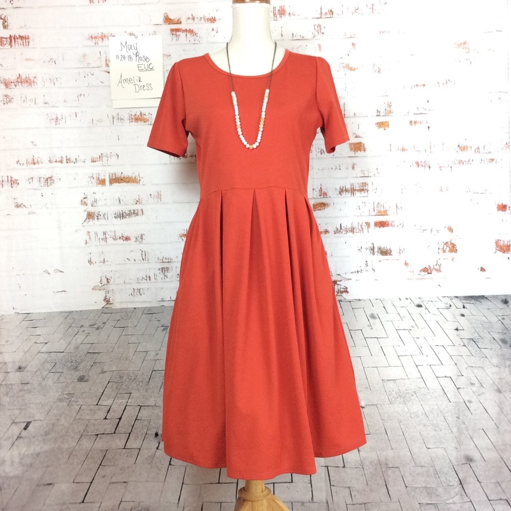 Lularoe EUC Solid Orange Large Amelia